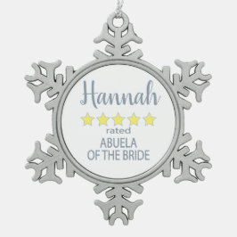 Bruid & Trouwpartij 5 sterren Oma van de bruid Tin Sneeuwvlok Ornament
