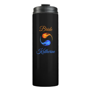 Bruid- Twin Flame bruiloft thema-zwart- Thermosbeker
