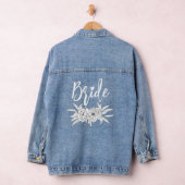 Bruid typografie en pioen bloemstuk bruiloft denim jacket (Hangar)