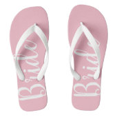 Bruid Typografie Roze Teenslippers (Voetbed)