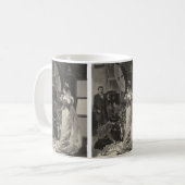 Bruid uit grootmoeders tijd, bruidsportret met fot koffiemok (Voorkant links)