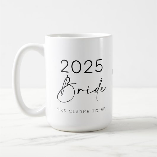 Bruid van 2025 Bruidsfeest Verlovingsfeest Koffiemok (Links)