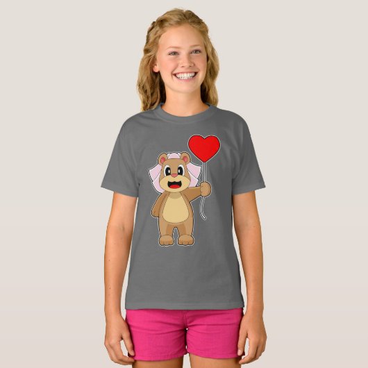 Bruid van de Beer Ballon Bruiloft T-shirt (Voorkant volledig)