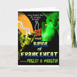 Bruid van de Kaart van Frankencat Halloween