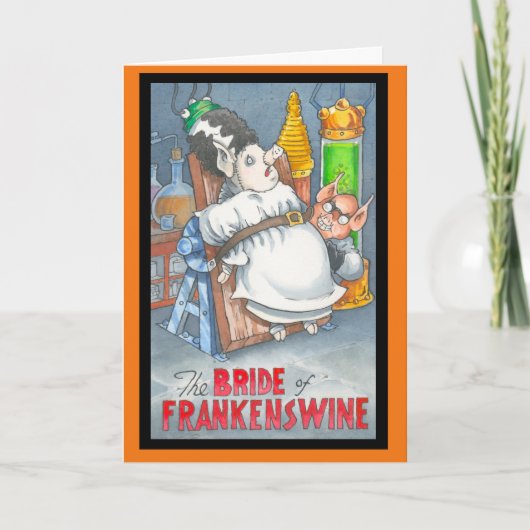 Bruid van de kaart van Frankenswine Halloween (Voorkant)