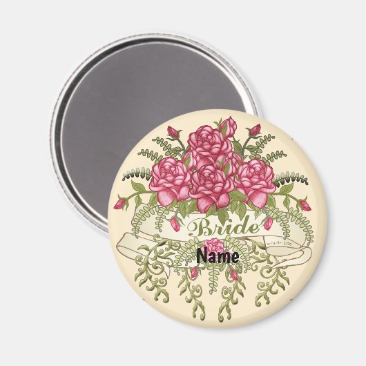 Bruid van de rozen Trouwmagneet Magneet (Voorkant / Achterkant)