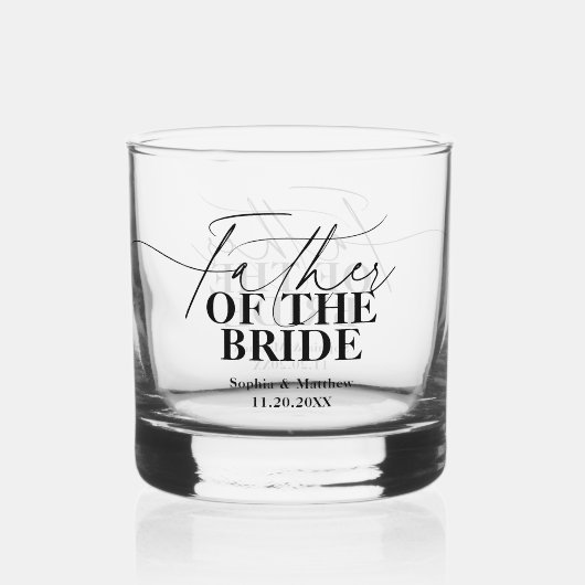 Bruid van de Vader Script Klassiek Huwelijk Whisky Glas (Voorkant)