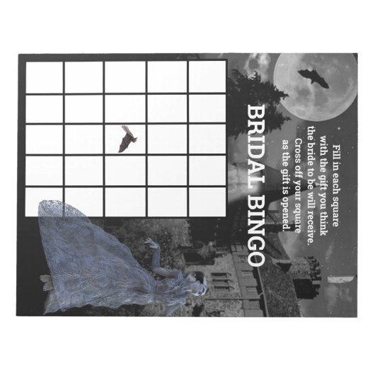 Bruid van Frankenstein Bingo Bruiloft Halloween Notitieblok (Voorkant)
