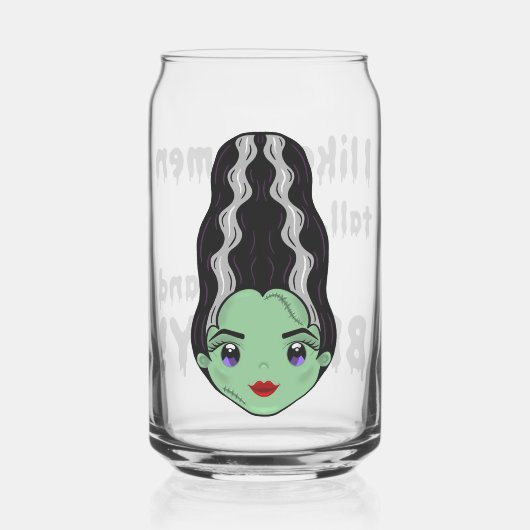 Bruid van Frankenstein Broody Glass Can Blikvorm Glas (Voorkant)