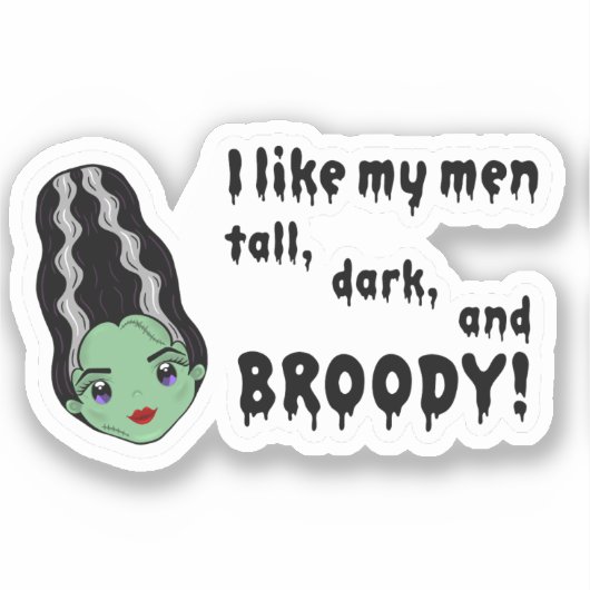 Bruid van Frankenstein Broody Sticker (Voorkant)