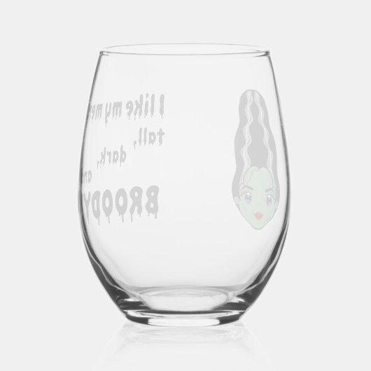 Bruid van Frankenstein Broody Wijnglas Wijnglas Zonder Voet (Achterkant)