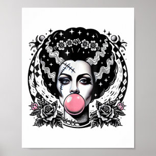 Bruid van Frankenstein Bubblegum Monster Halloween Poster