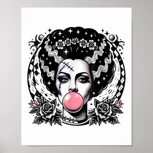 Bruid van Frankenstein Bubblegum Monster Halloween Poster (Voorkant)