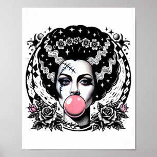Bruid van Frankenstein Bubblegum Monster Halloween Poster