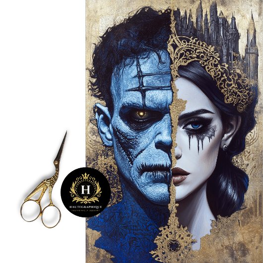 Bruid van Frankenstein decoupage tissuepapier