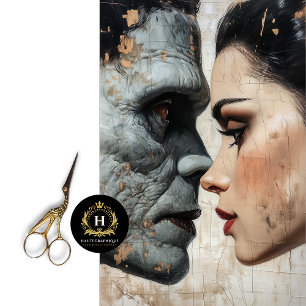 Bruid van Frankenstein decoupage tissuepapier