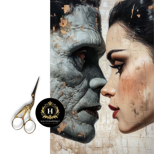 Bruid van Frankenstein decoupage tissuepapier