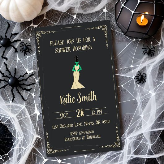 Bruid van Frankenstein Halloween Bridal Uitnodigin Kaart
