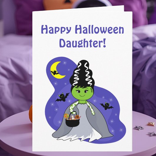 Bruid van Frankenstein Halloween dochter Kaart