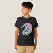 Bruid van Frankenstein Halloween Retro Roze T-shirt (Voorkant volledig)