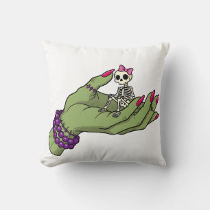Bruid van Frankenstein Hand met Skeleton Bow GOT Kussen