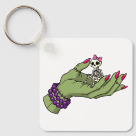 Bruid van Frankenstein Hand met Skeleton Bow Sleutelhanger