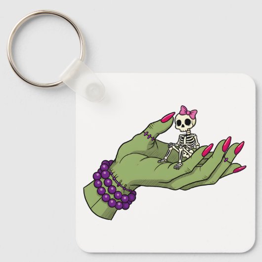 Bruid van Frankenstein Hand met Skeleton Bow Sleutelhanger (Voorkant)