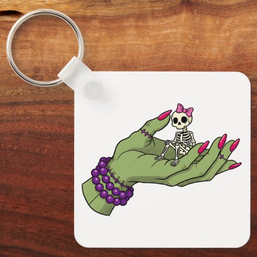 Bruid van Frankenstein Hand met Skeleton Bow Sleutelhanger (Voorkant)