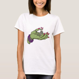 Bruid van Frankenstein Hand met Skeleton Bow T-shirt