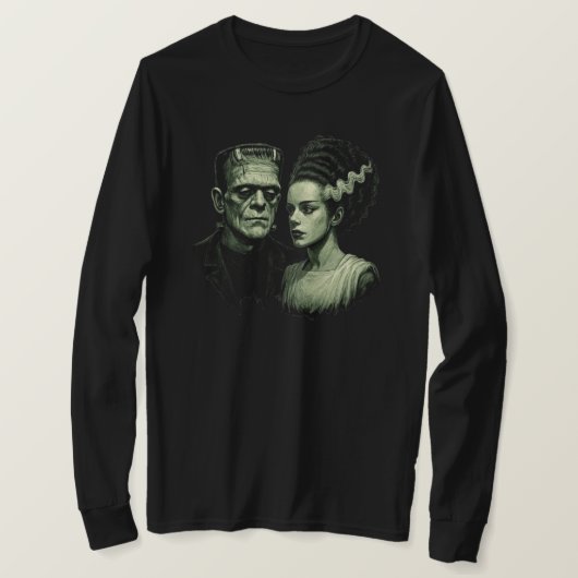 Bruid Van Frankenstein Lange Mouwen T-Shirt (Design voorkant)
