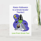 Bruid van Frankenstein lerares Halloween Kaart (Voorkant)