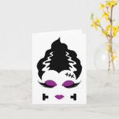 Bruid van Frankenstein Monster Halloween Kostuum 4 Kaart (Gele Bloem)