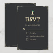 Bruid van Frankenstein RSVP kaart | Gotische Hallo (Voorkant / Achterkant)