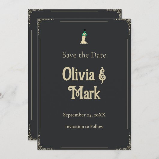 Bruid van Frankenstein Save the Date | Gotisch Kaart (Voorkant / Achterkant)