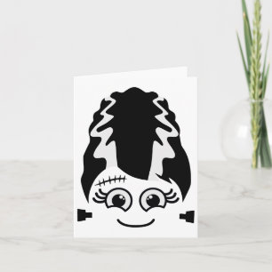 Bruid Van Frankenstein Schattig Monster Halloween Kaart