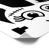 Bruid Van Frankenstein Schattig Monster Halloween  Poster (Hoek)