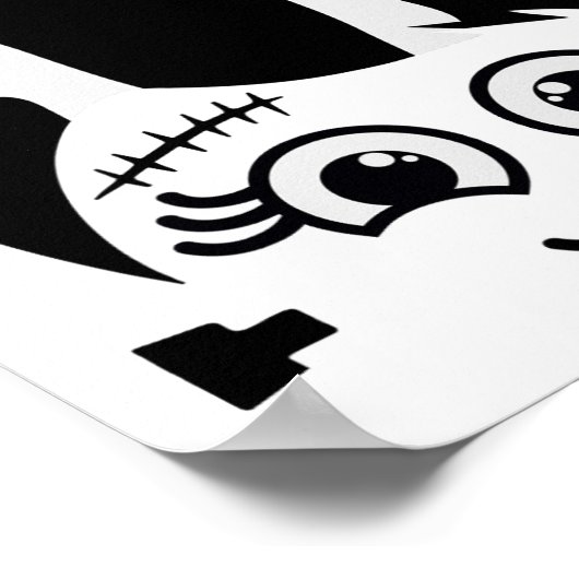 Bruid Van Frankenstein Schattig Monster Halloween  Poster (Hoek)