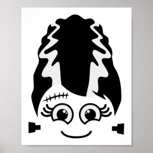 Bruid Van Frankenstein Schattig Monster Halloween Poster