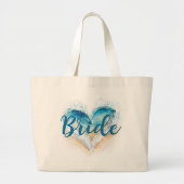 Bruid van Heart Wave Beach Grote Tote Bag (Voorkant)