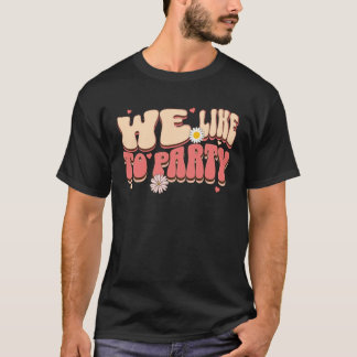 Bruid Van Het Feest We Gaan Feesten Retro Vrijgeze T-shirt