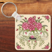 Bruid van rozen Trouw-sleutelhanger Sleutelhanger (Voorkant)