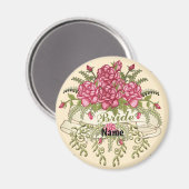Bruid van rozen Trouwmagneet Magneet (Voorkant / Achterkant)