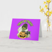 Bruid van Schedel Frankenstein Kaart (Gele Bloem)