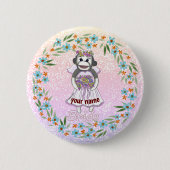 Bruid van Sock Monkey Ronde Button 5,7 Cm (Voorkant)