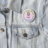 Bruid van Sock Monkey Ronde Button 5,7 Cm (In situ)