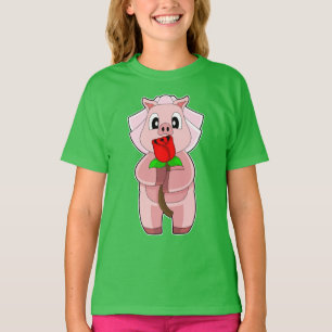 Bruid Varken Roos Huwelijk T-shirt