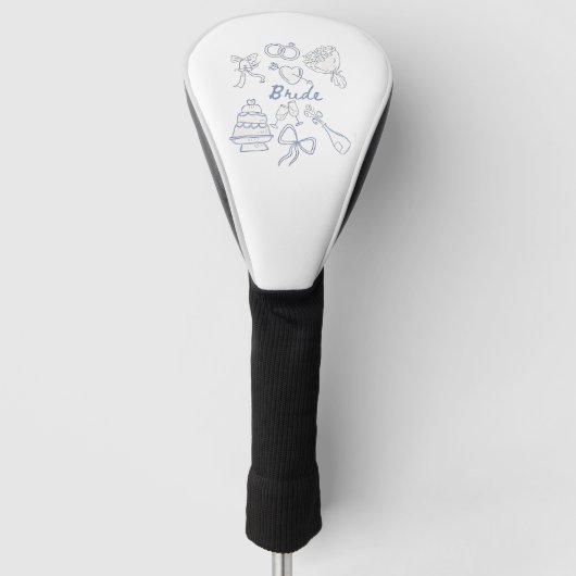 Bruid Verloving Trouwen Koppels Echtgenoot Echtgen Golfheadcover (Voorkant)