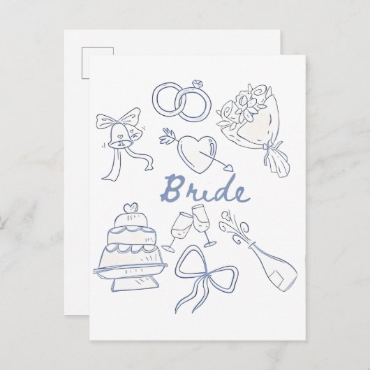 Bruid Verloving Trouwkoppels Echtgenote Vrouw Uitnodiging Briefkaart (Voorkant / Achterkant)