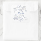 Bruid Verloving Trouwkoppels Echtgenote Vrouw Vierkante Sticker (Tas)