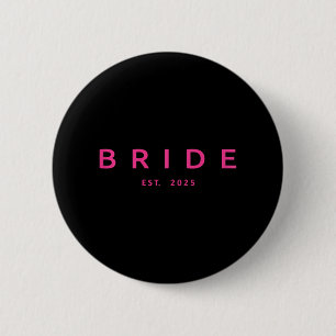 Bruid Verw. 2025 Roze Bruidsdouche Trouwen Vrijgez Ronde Button 5,7 Cm